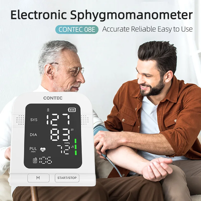 CONTEC Monitoring Leval Sphygmomanometer Big Screen Electric Upper Arm Blood Pressure Monitor CONTEC08C