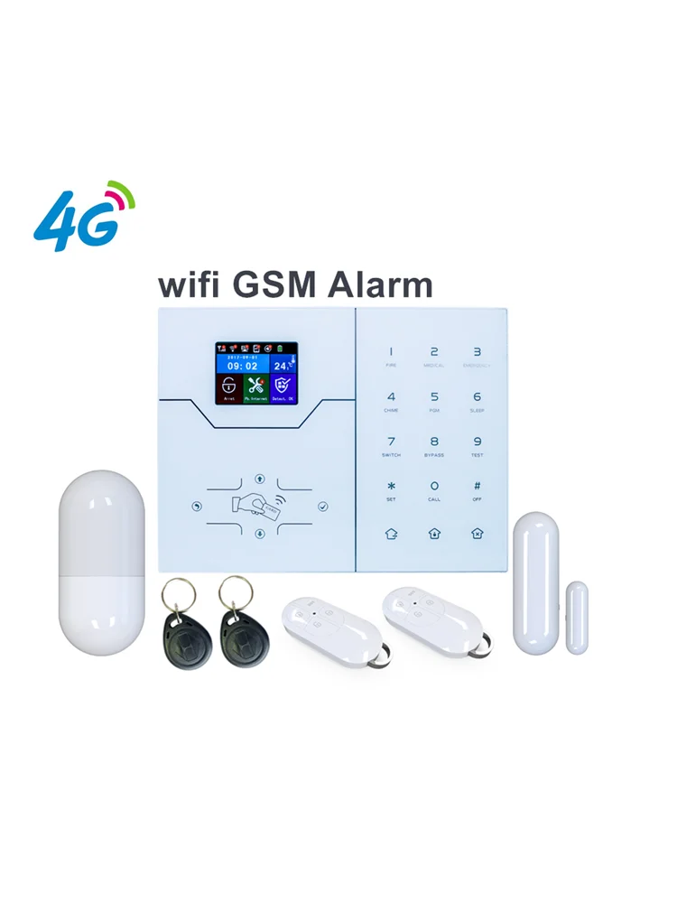 4G Wifi GSM Smart Home Alarm System With Color French or English Menu Control by App Home Security Protection Alarm System