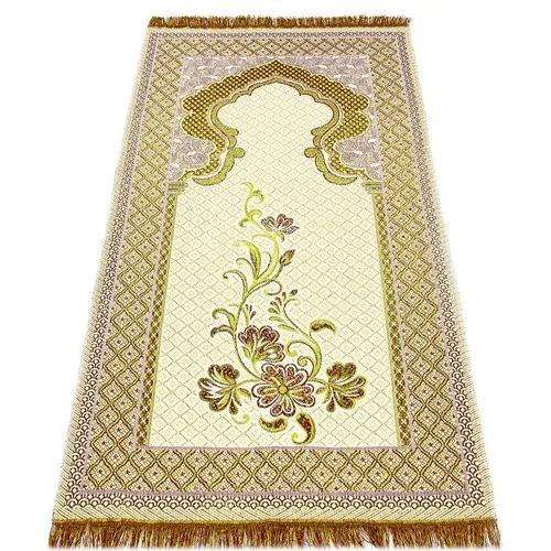 Luxury Silvery Tapestry Prayer Rug 0130 Yellow, anatolian tradition, prayer carpet