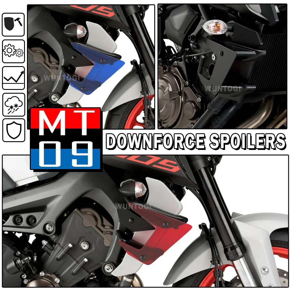 

MT09 Accessories Motorcycle Deflector Downforce Spoilers For Yamaha MT 09 MT09 2017 2018 2019 2020 Side Downforce Naked Spoilers