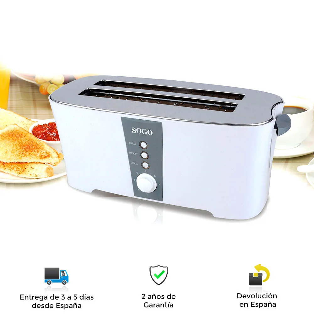 Electric Toaster 4 Slices of Soggy, Modern, Powerful, Temperature control, Tray crumbs, Safe, Easy Use and Cleaning, Automatic shutdown, Non-slip, Toaster, Toaster, Bread Toaster