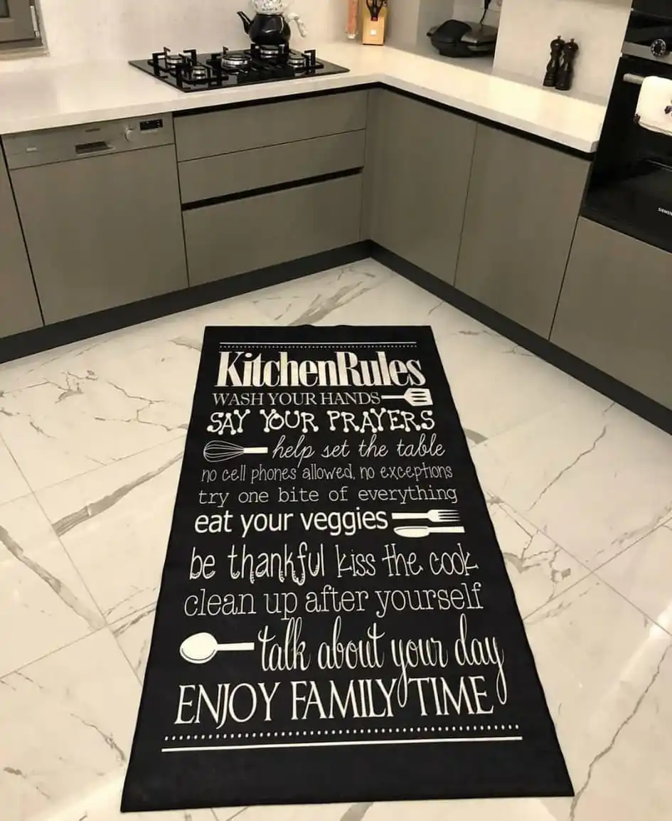 Decorative Soft Surface Stylish Non Slip Floor Kitchen Carpet Rug