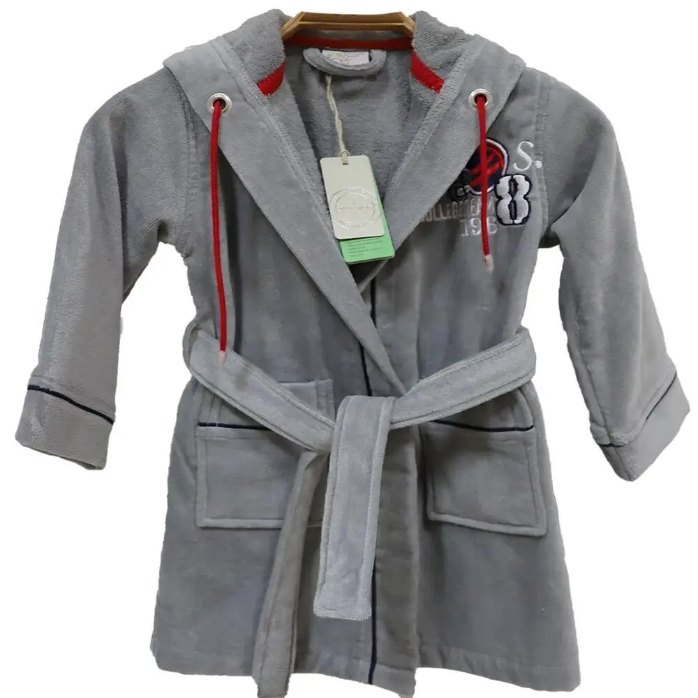 Ecocotton Sports Time Boy's Bathrobe Our product is made of 100% Organic Turkish Cotton yarn