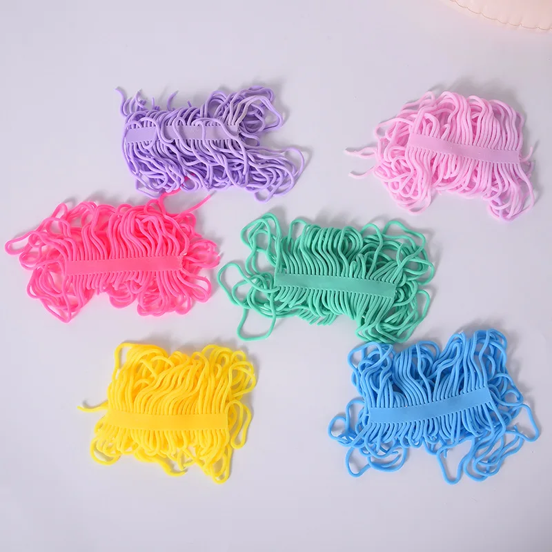 4PCS Soft Rubber TPR Relieves Pressure Vents Simulation Ramen Noodles Elastic Pull Rope Fidget Toy Elastic Gluten Pull rope