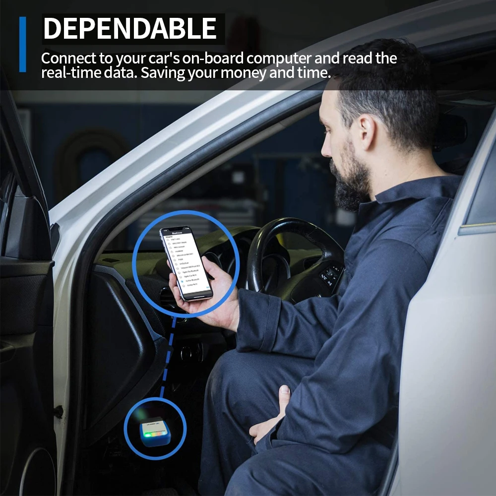 Vgate OBDII Bluetooth vLinker BM OBD Scanner OBD2 strumento diagnostico controllare la luce del motore per Android e Windows (Bluetooth3.0