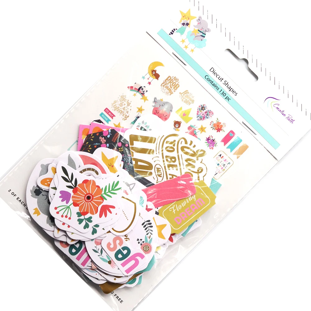 Creative Path 130 Stück Sweet Dream Stanzformen, Papierausschnitte, niedliche Scrapbooking-Stanzformen, Ephemera für Journaling, Planer, Kartenherstellung – Detail 10