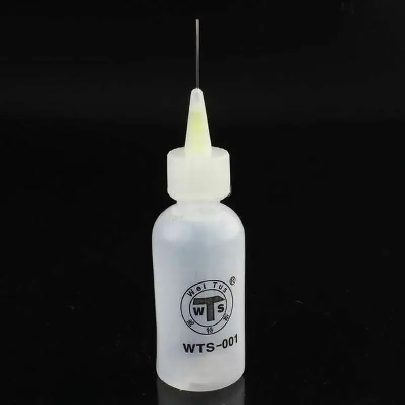 2Pcs 50ml Transparent Polyethylene Needle Dispenser Dispensing Bottle for Rosin Solder Flux Paste Cleaner DIY Repair Tools