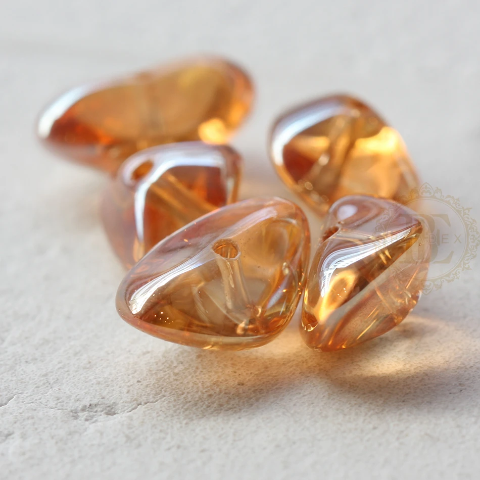 DIY Supply-10 Pieces Plated Crystal Glass Spacer Beads - Nugget 17x12mm (G341)