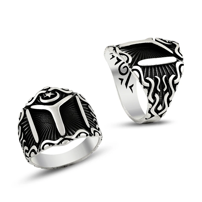 925 Silver Kayi Rings Historical Ottoman Design Ring for Men