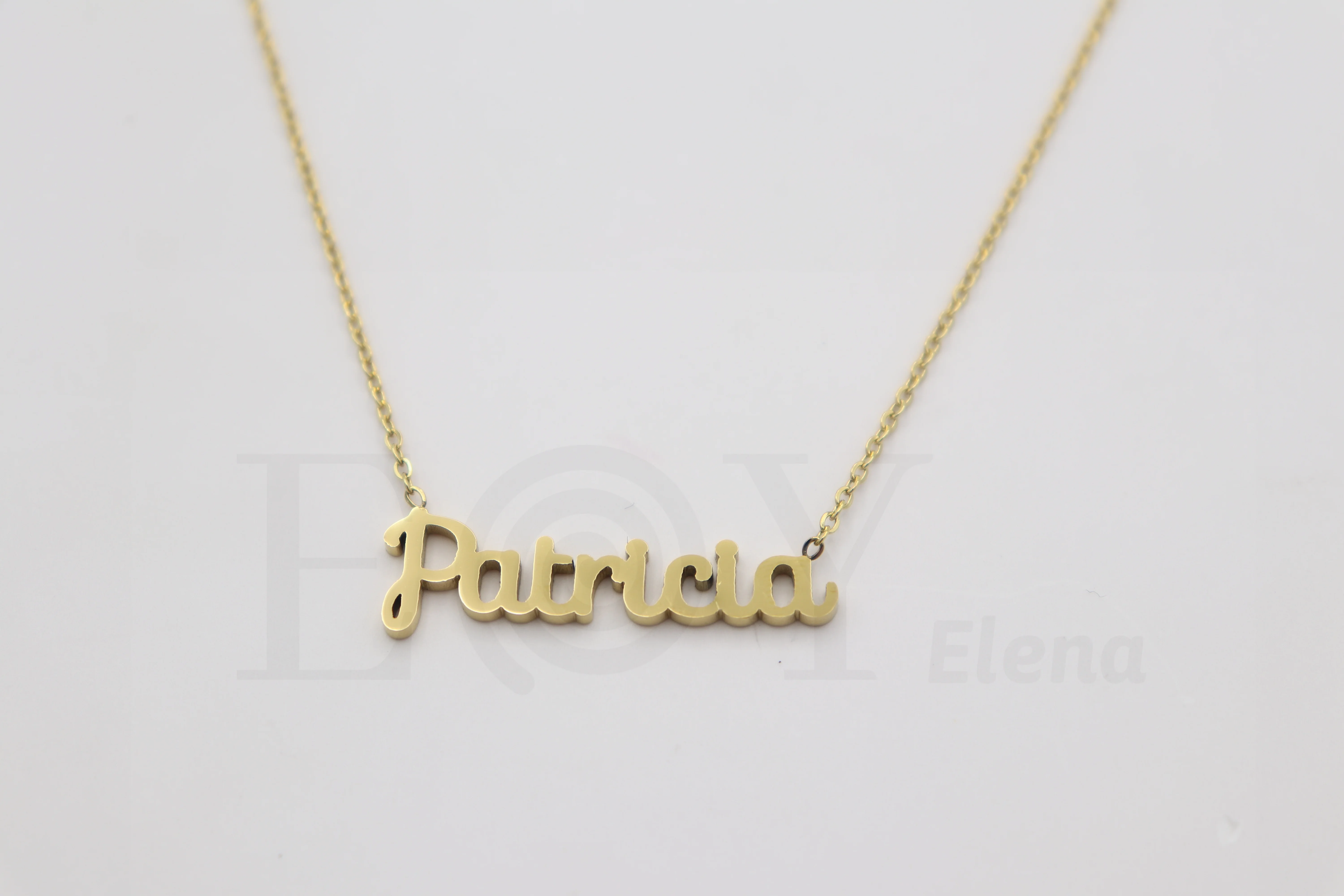 Collar De Acero Inox Con Nombre De Patricia Color Dorado Alta Calidad Envió Desde España