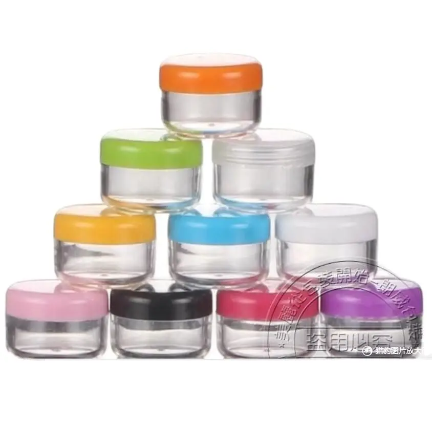 

Wholesale,5G Cream Jars,Empty Cosmetic Container,Small Plastic Box,MINI PS Canister,Sample Makeup Sub-bottling,Free shipping