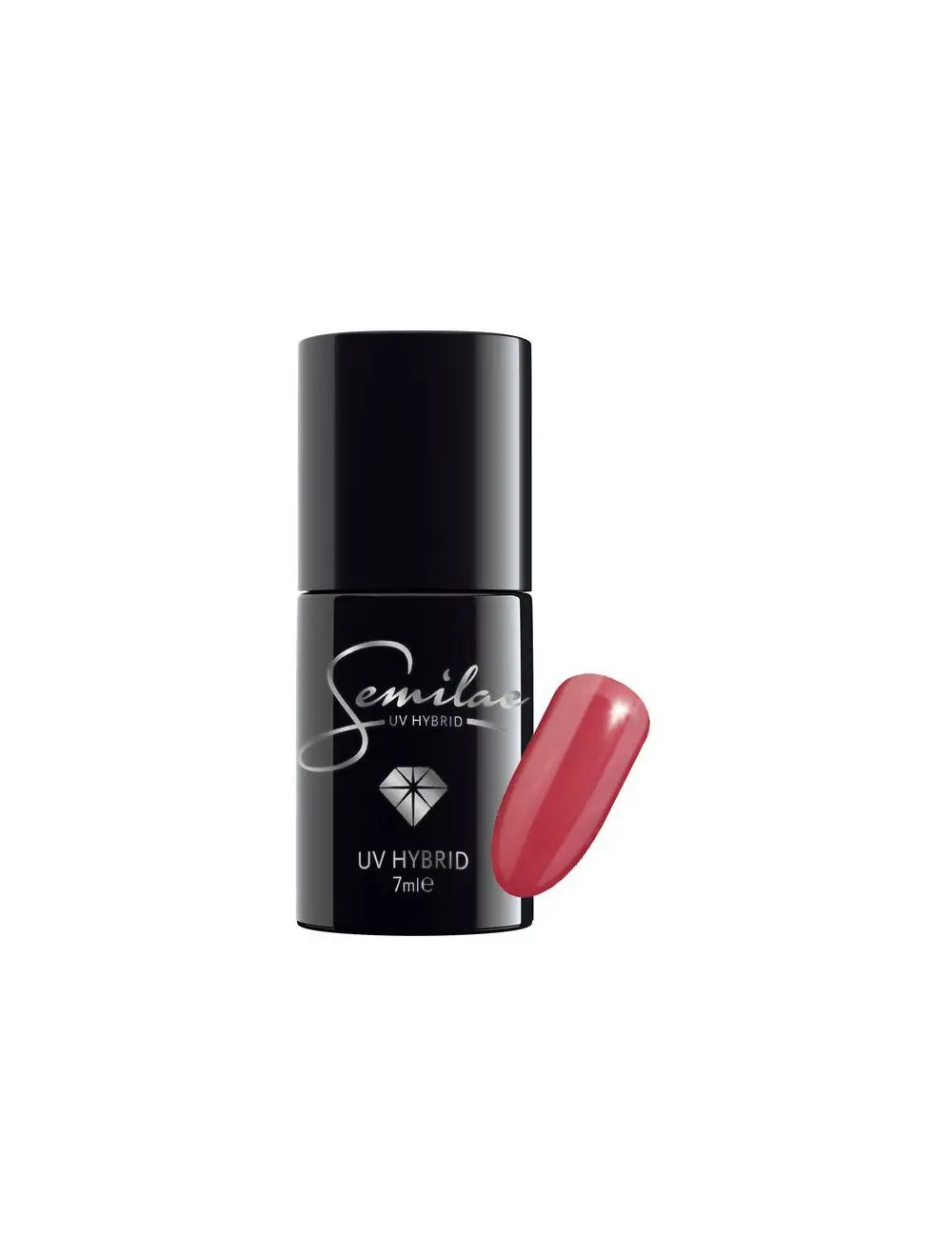 Semilac Wild Strawberry 065 semi-permanent coverage, UV hybrid nail polish texture Gel