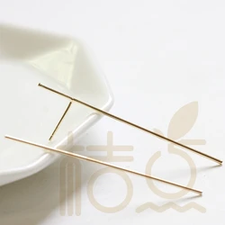 DIY Supply-2 Pieces (One Pair) Solid Hand Soldered Brass Earring Finding - Round Bar 50x0.9mm (4331C)