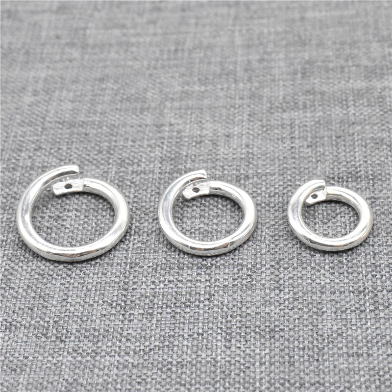 

4pcs of 925 Sterling Silver Lock Jump Ring 6mm 8mm 10mm 12mm 14mm Open to Closed Clasp