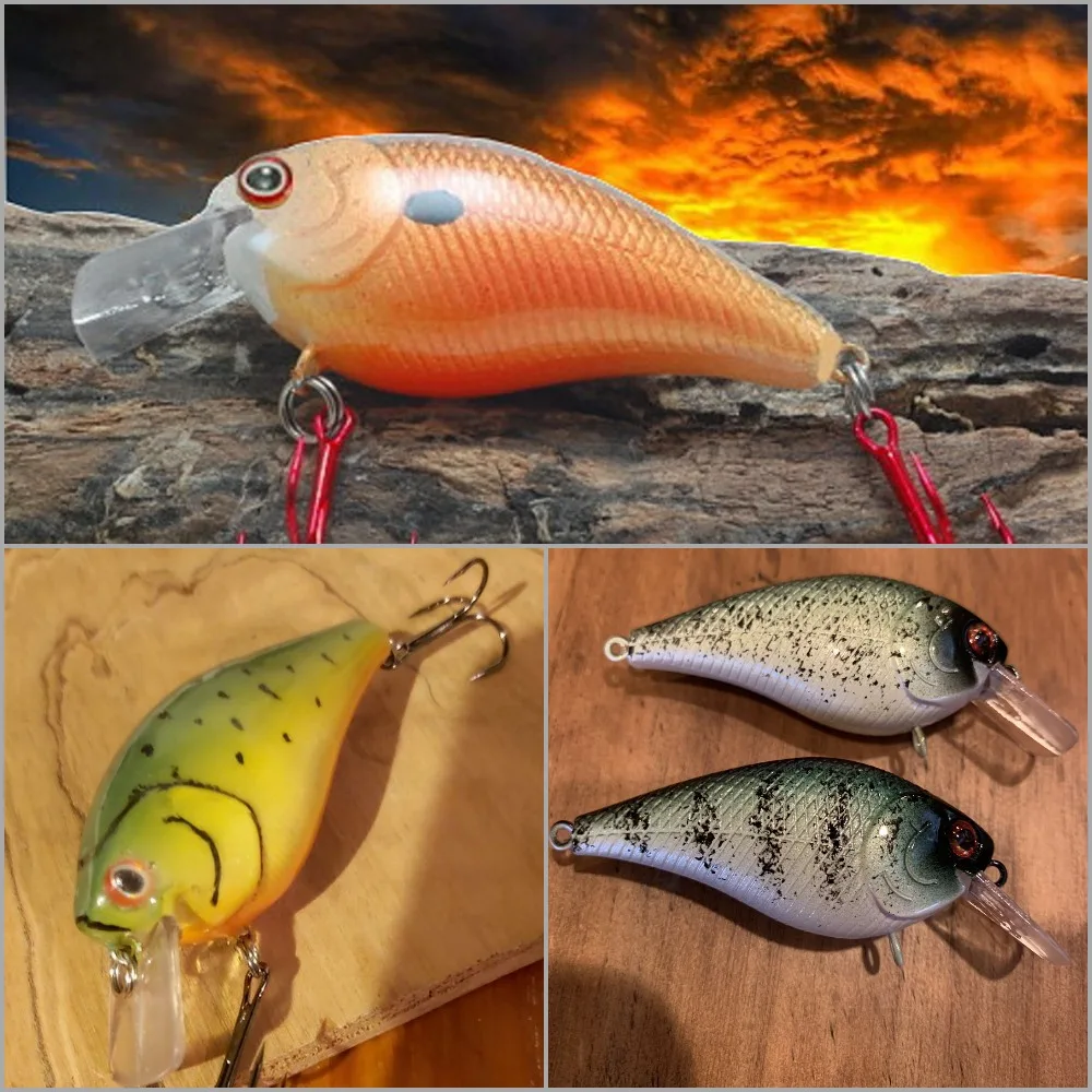 wLure 7cm 1.5 Model Square Bill Crankbait 0.5 Meter Diving Floating Blank Fishing Lure Quantity 10 with Eyes UPHC15P10