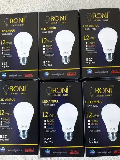 LED bulbs, 12 watt 220 volt E-27 lamp holder ,6500 Kelvin 1080 Lumen,12W LED bulb,6Pcs