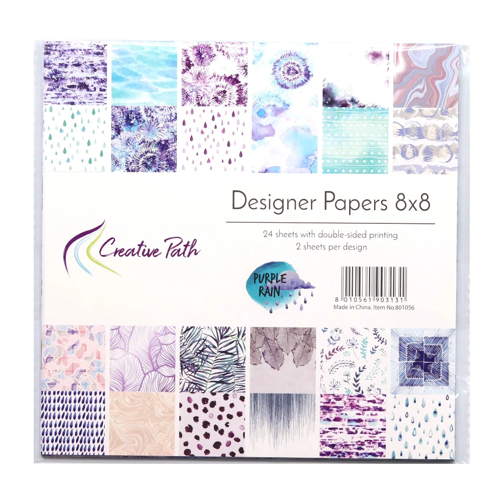 Creative Path 8 Zoll Scrapbooking-Papier Lila Regenmuster Dekoratives Journaling-Hintergrundpapier Origami-Designpapier 20*20 cm – Detail 9