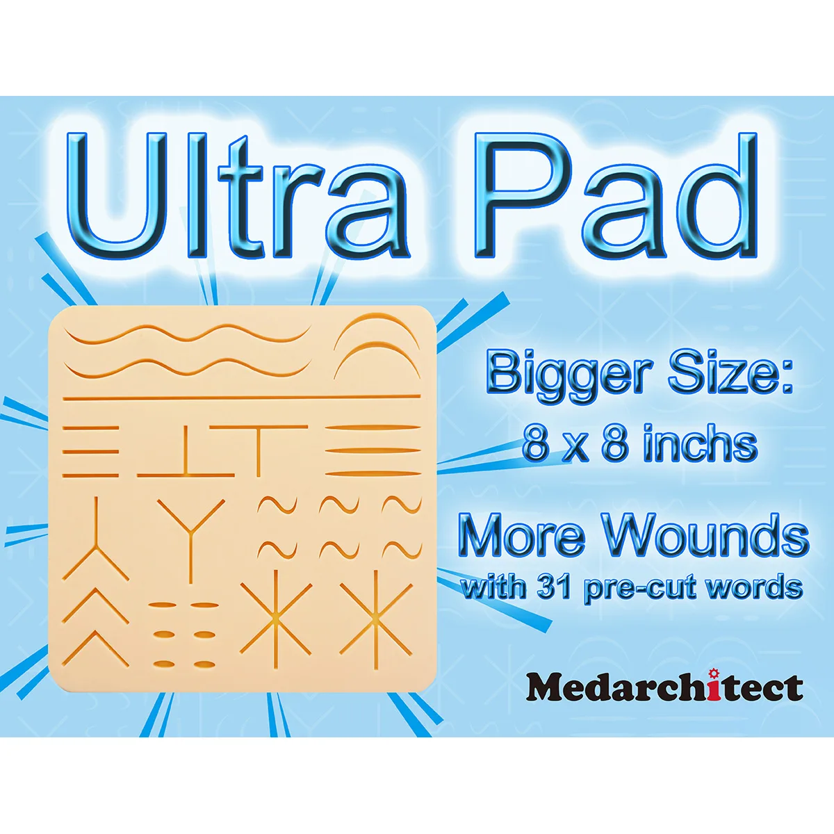 Medarchitect Silicone Suture Pad Mega Suture Practice Pad for Medical Courses