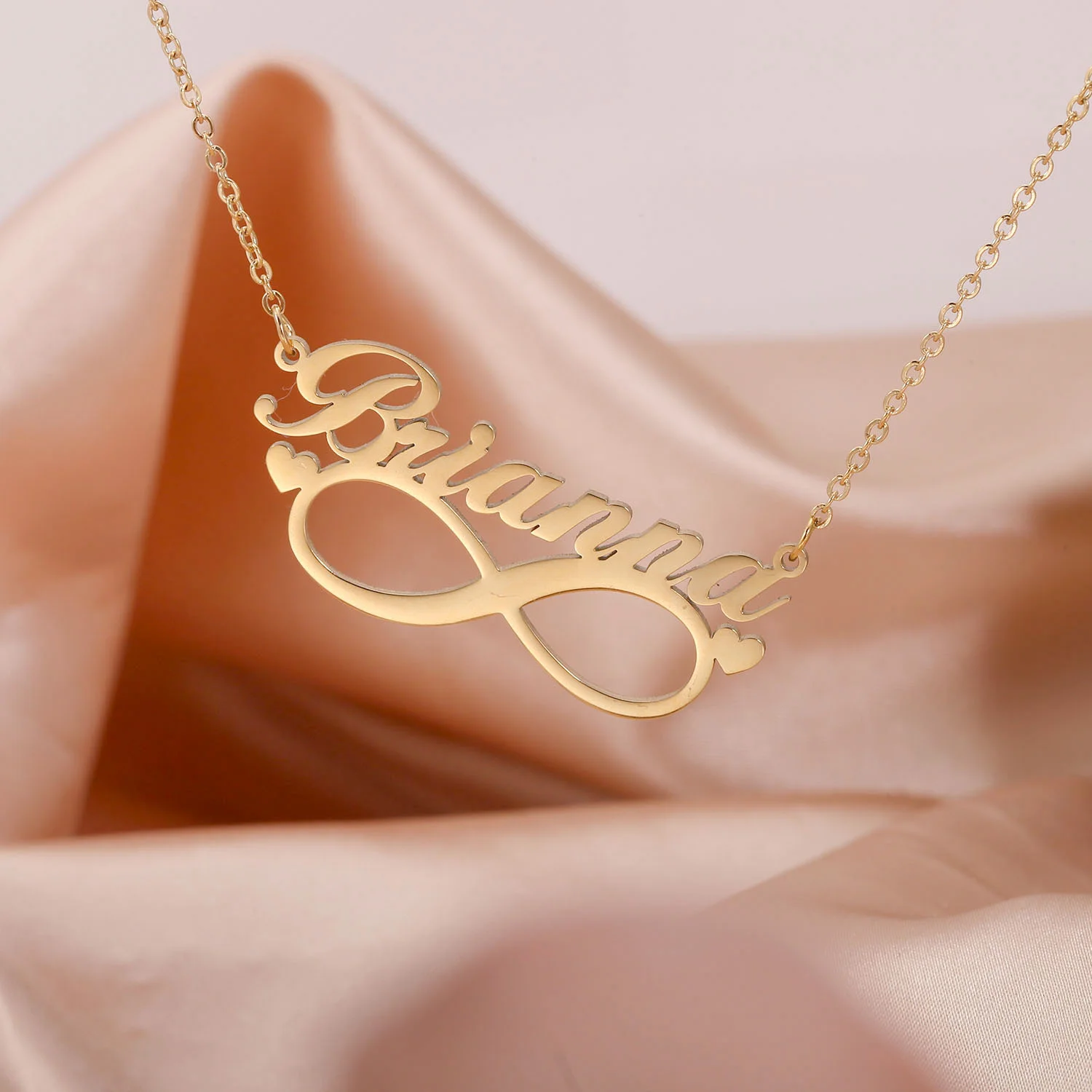 Custom 18kGold Plated Infinity Name Necklace Collection Personalized Name Pendant For Women Customized Love Jewelry Gift for Her