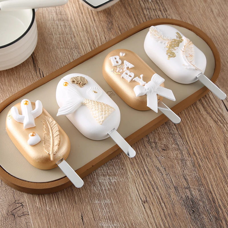 mini cakesicle acrylic Ice Cream Sticks Popsicle Stick Kids Crafts DIY Handmade Making Crafts Baby Shower Kis Gift 11.3x1cm