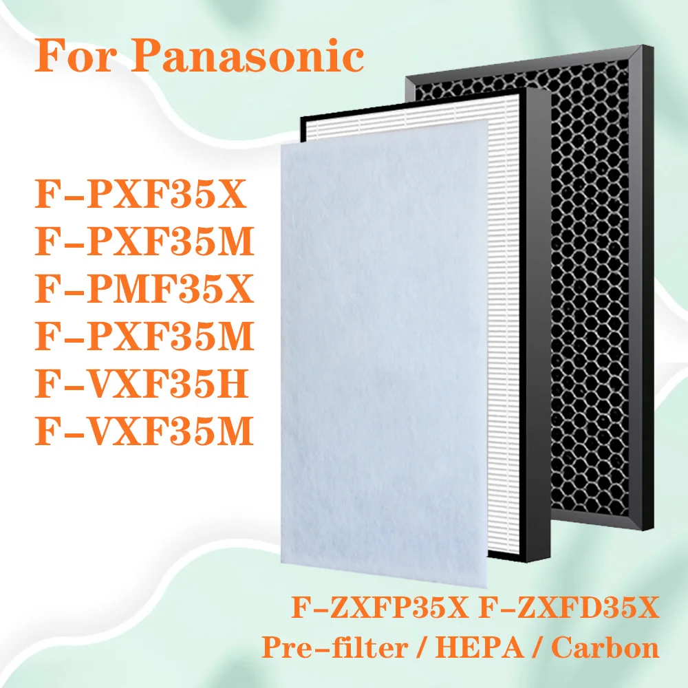 Replacement HEPA and Active Carbon Filter for Panasonic F-PXF35X F-PXF35M  F-PMF35X F-PXF35M F-VXF35H F-VXF35M Air Purifier