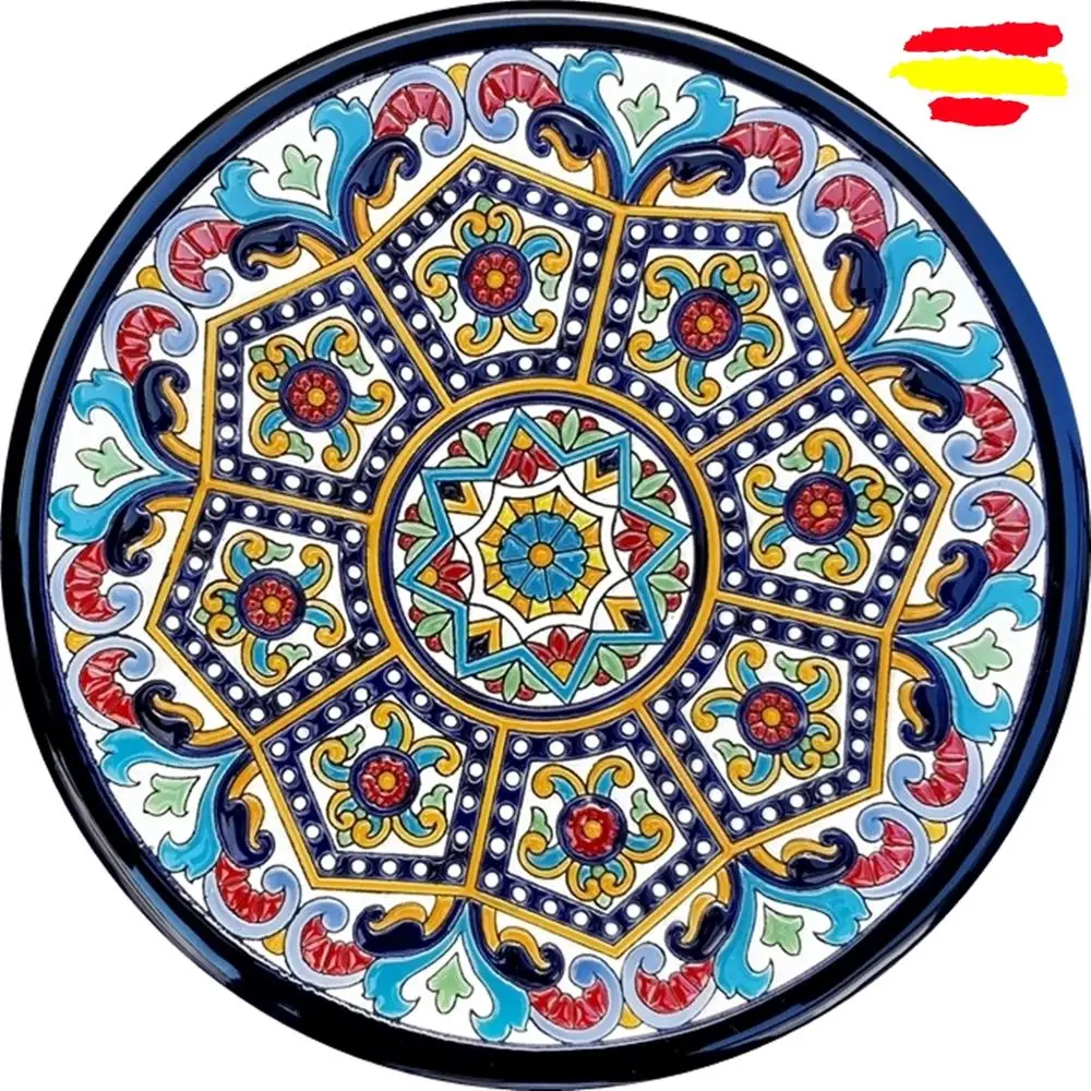 Ceramic plate 29 cm/11.4 inch diameter - Spanish ceramic - enameled up handmade - Made in Spain - MIJASCERAMIC -