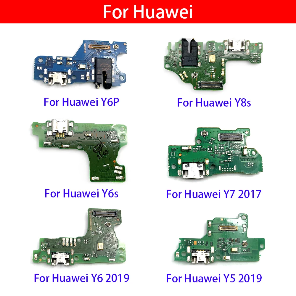 New USB Charging Charge Connector Plug Dock Port Flex Cable For Huawei Y7P Y8P Y9S Y5 Y6 2017 2018 2019 Charger Replacement Part