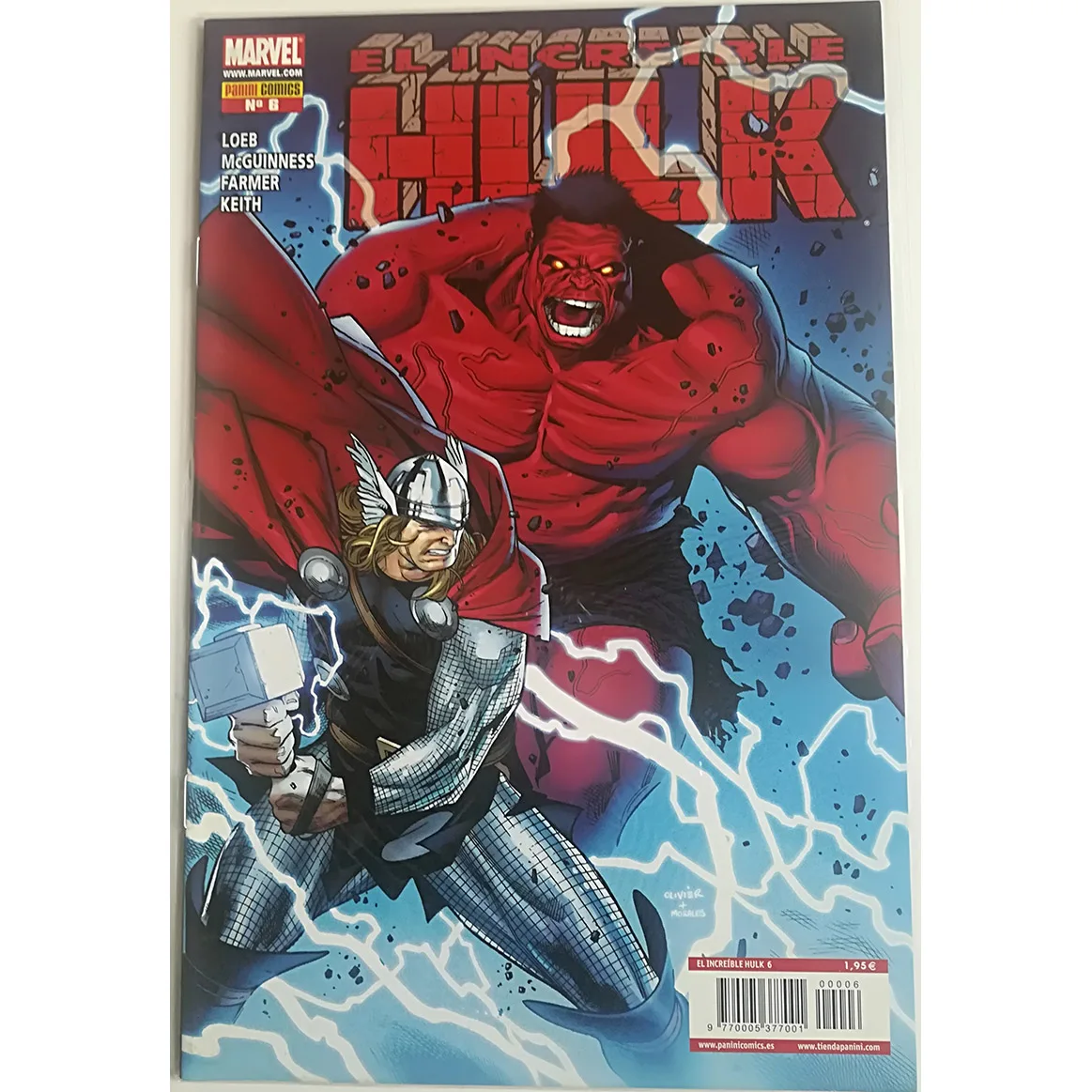 MARVEL, The Incredible HULK VOL I No. 6 , ED. PANINI, year 2009, author JEPH LOEB, comic BOOK Spanish, TEBEO