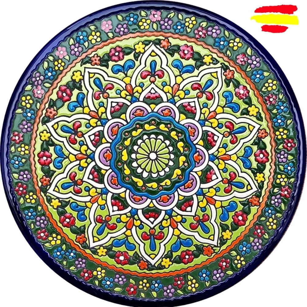 Ceramic plate 29 cm/11.4 inch diameter - Spanish ceramic - enameled up handmade - Made in Spain - MIJASCERAMIC -