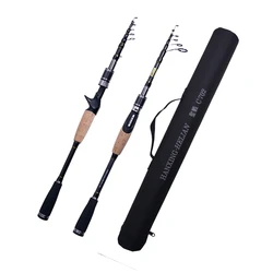 2.1m 2.4m 2.7m M MH Power Carbon Telescopic Fishing Rod Spinning Lure Rod 7g-8g/10g-30g Ultralight Portable Travel Casting Pole
