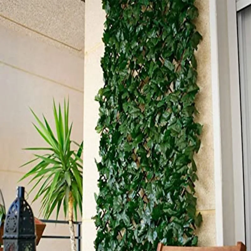 Comercial Candela| Extensible Lattice With Leaves| 1x2 M (Height X Width)| Made Up Of Natural Wicker And Polypropylene| Fences For Privacy| Tutor| Exterior| Patio Decoration| Terrace| Artificial Vertical Garden