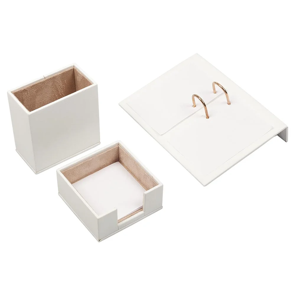 Triple Desk Set/Pen Box, Calendar Holder, Note Paper Holder (Desk Organizer Office Accessories Desk Accessories)