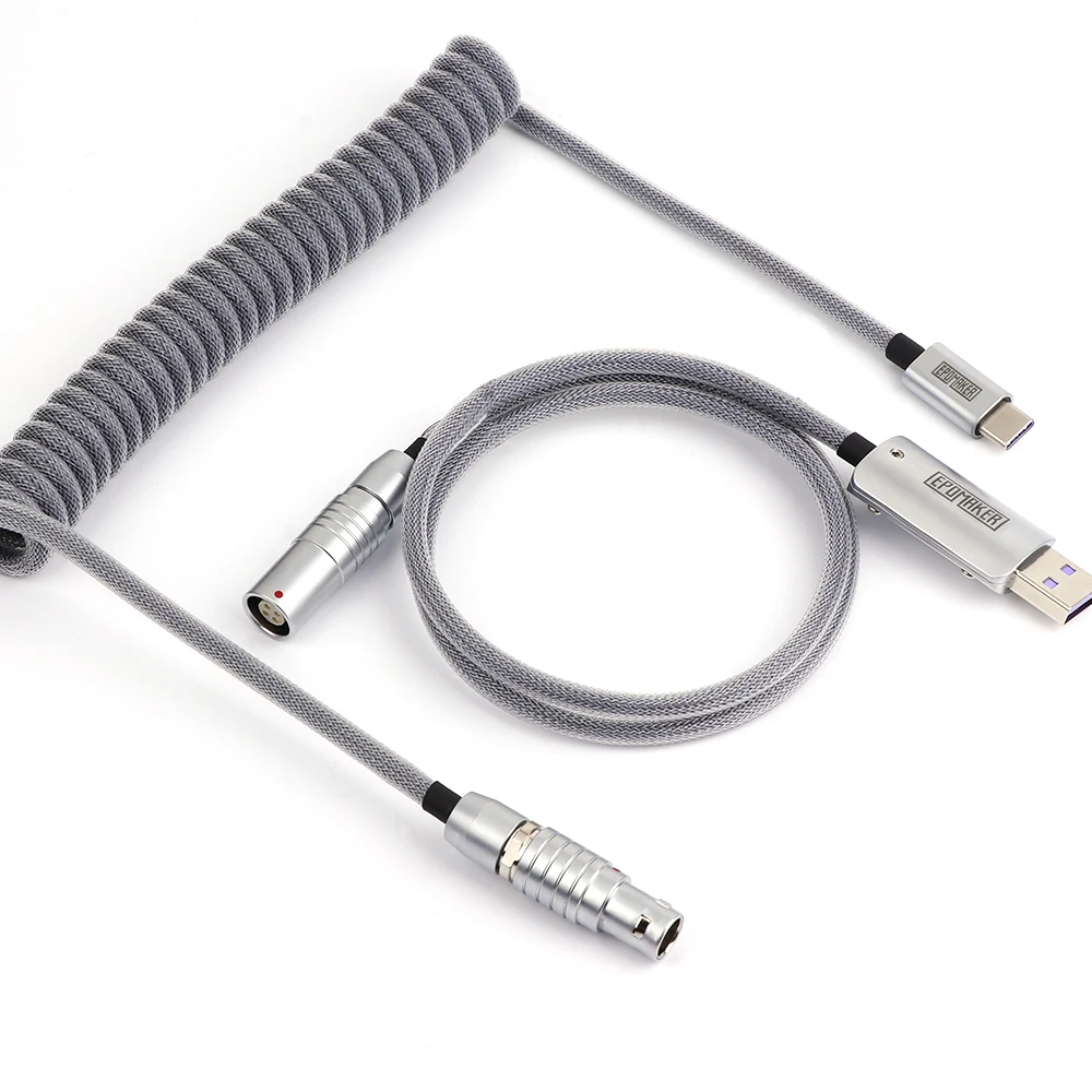 EPOMAKER EP-01 Custom Coiled Double Sleeved Type-C Detachable Cable for Mechanical Keyboard - Image 5