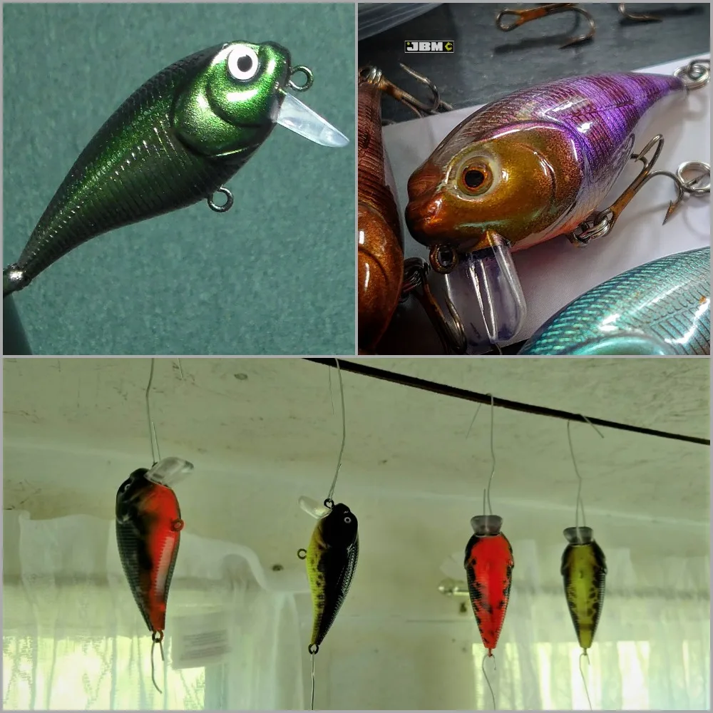 wLure 5.7cm Waking Lure on Subsurface with Loud Rattling Unpainted Fishing Hard Bodies 10 Lures per Set UPC655