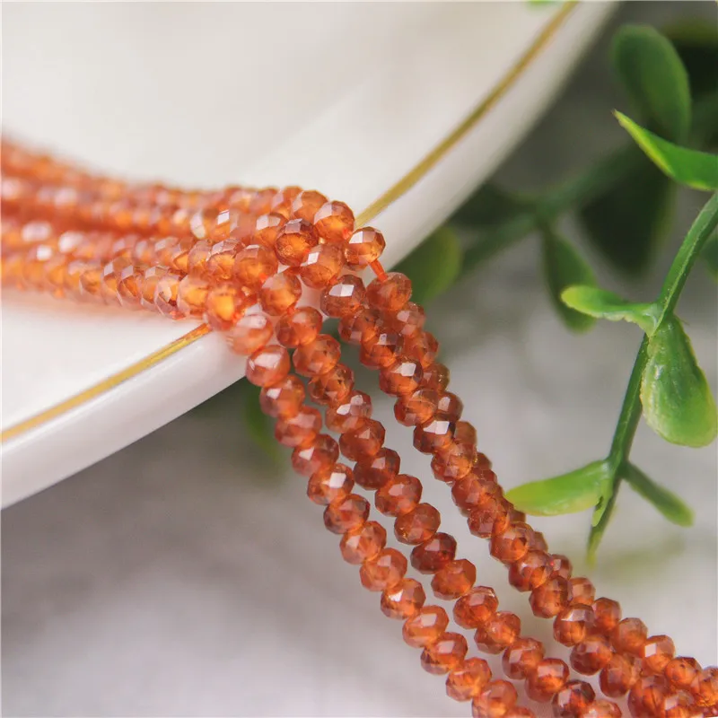 

Orange Garnet Small Beads Strand Faceted Abacus 2x3mm Natural Semiprecious Stone Material For Making Jewelry Necklace Bracelet