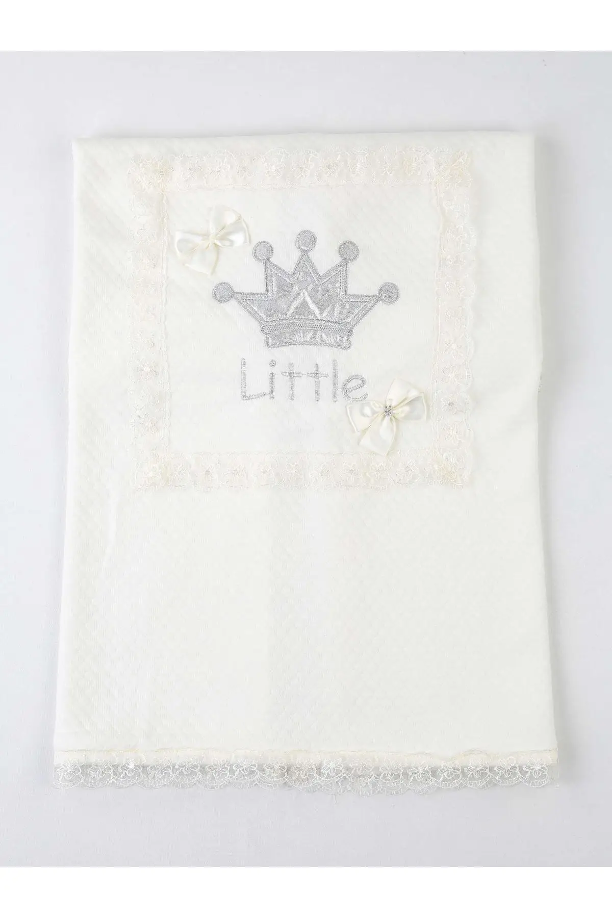 White Baby swaddle sleeping bag girls boys cute baby envelope super soft bed crown flower butterfly little king little princess