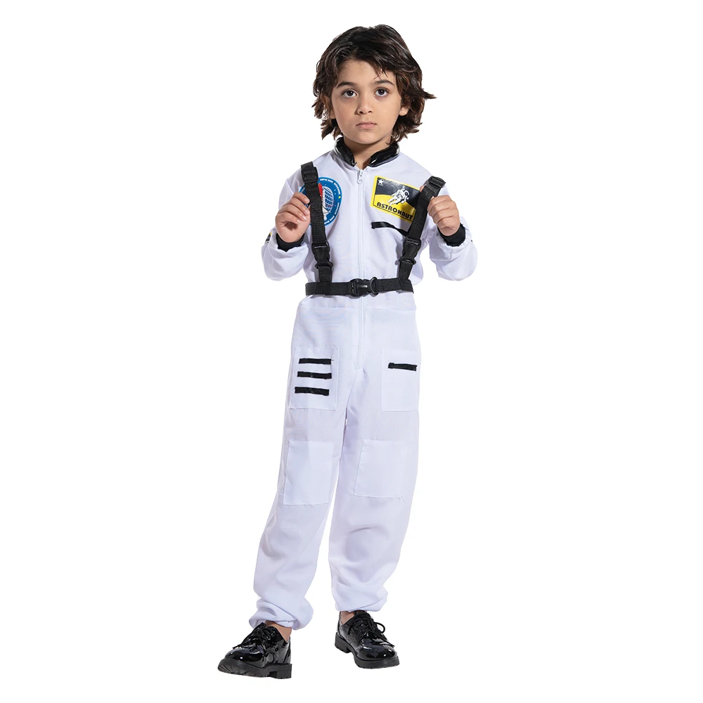 Snailify Geel Kind Astronaut Kostuum Wit Jongen Piloot Kostuum Voor Halloween Purim Party Ruimtevaarder Outfit