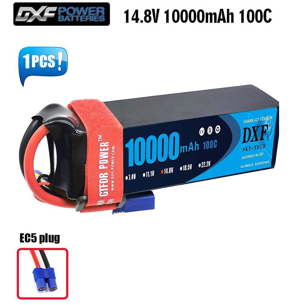 1/2 Stück DXF Lipo 3S 4S 6S Akku 11,1V 14,8V 22,2V 8400mAh 6500mAh 7000mAh 9200mAh 10000mAh Hartschalenakku für RC-Auto