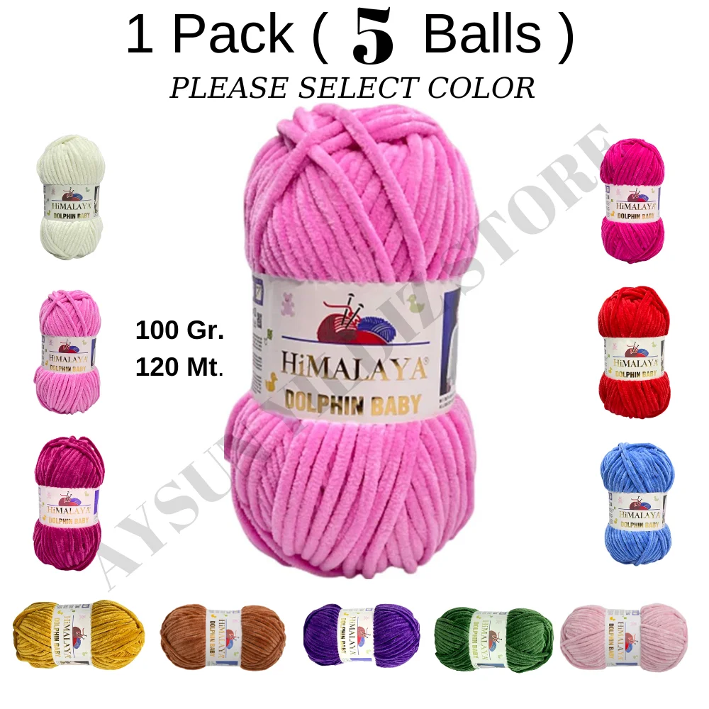 1 Pack ( 5 Balls ) Himalaya Dolphin Baby Velvet Yarn Hand Knitting Polyester Thick Amigurumi Blanket Tool Kit