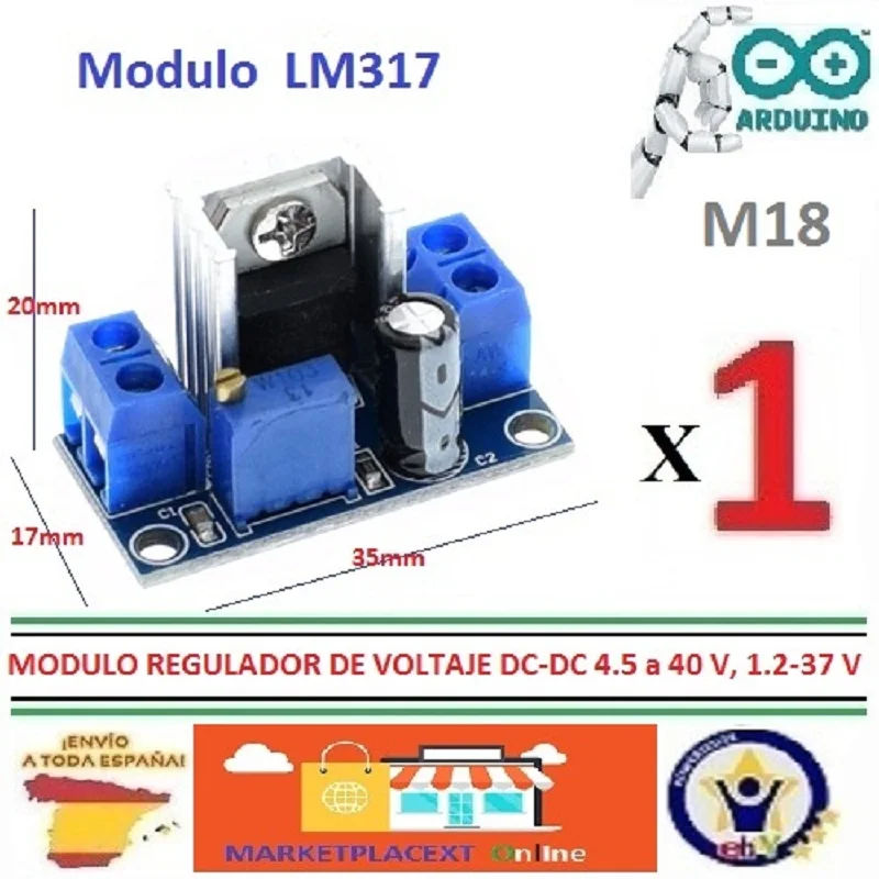 Module LM317 voltage regulator DC-DC 4.5-40V, 1.2 to 37V Voltag regulat M18