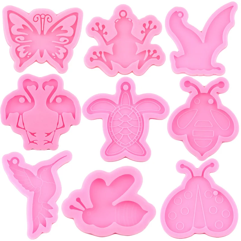 Insect Butterfly Bee Dove Silicone Resin Epoxy Mold Turtle Dolphin Humming Bird Keychain Molds DIY Craft Pendant Jewelry Moulds