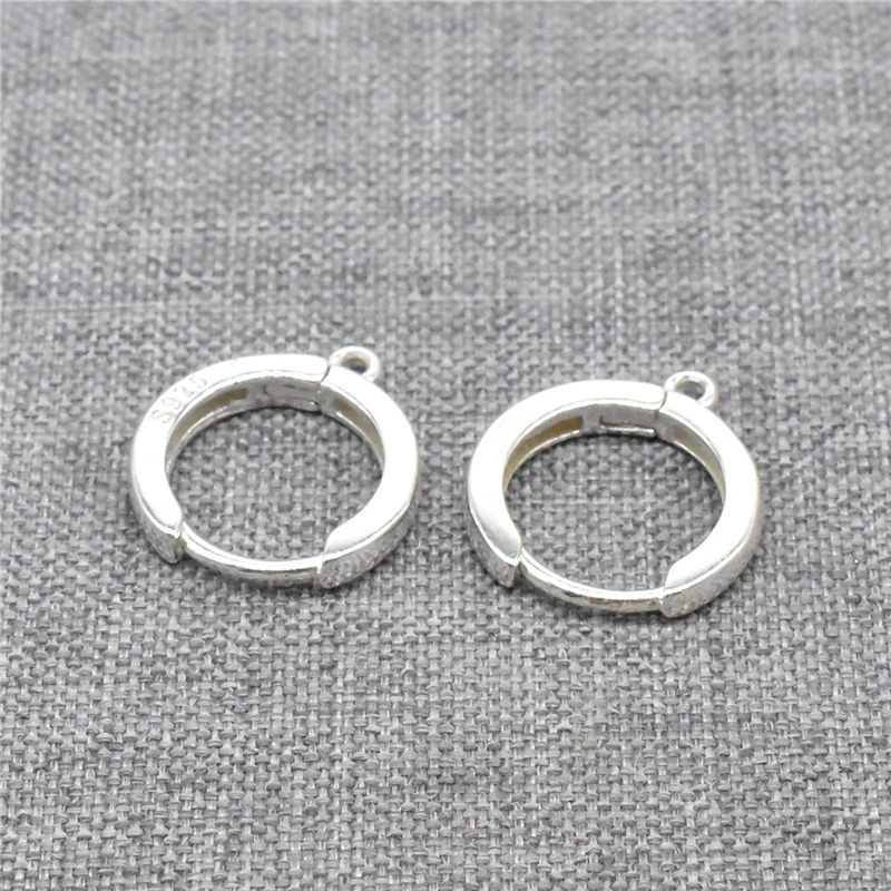 2 Pairs 925 Sterling Silver Earring Hoops with Closed Ring Ear Wire for Jewelry Making