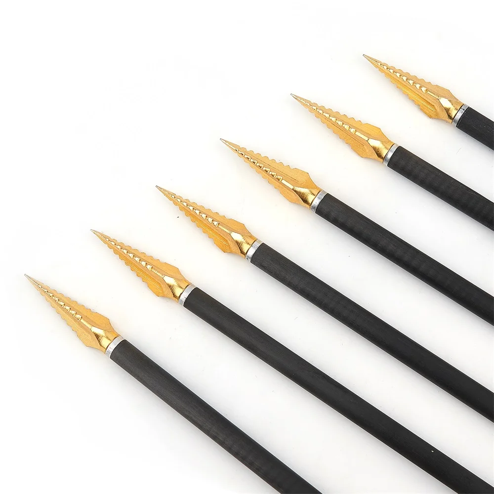 6/12/24pcs Archery Arrowheads 125 Grain Carbon Steel  Arrow Tips Archery Broadheads for Bow Carbon Arrows Aluminum Arrows