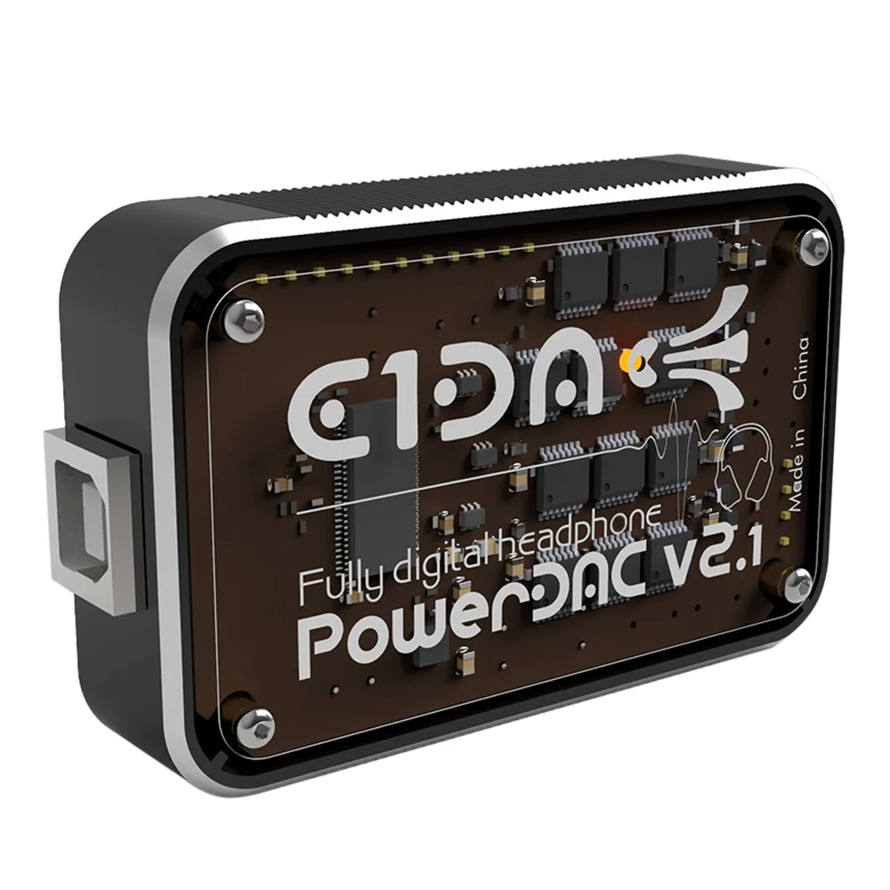 E1DA Power DAC V2.1 Headphone Amplifier with 2.5/3.5 Adapter, Type B to A Cable  PEQ DSP BLE DAC