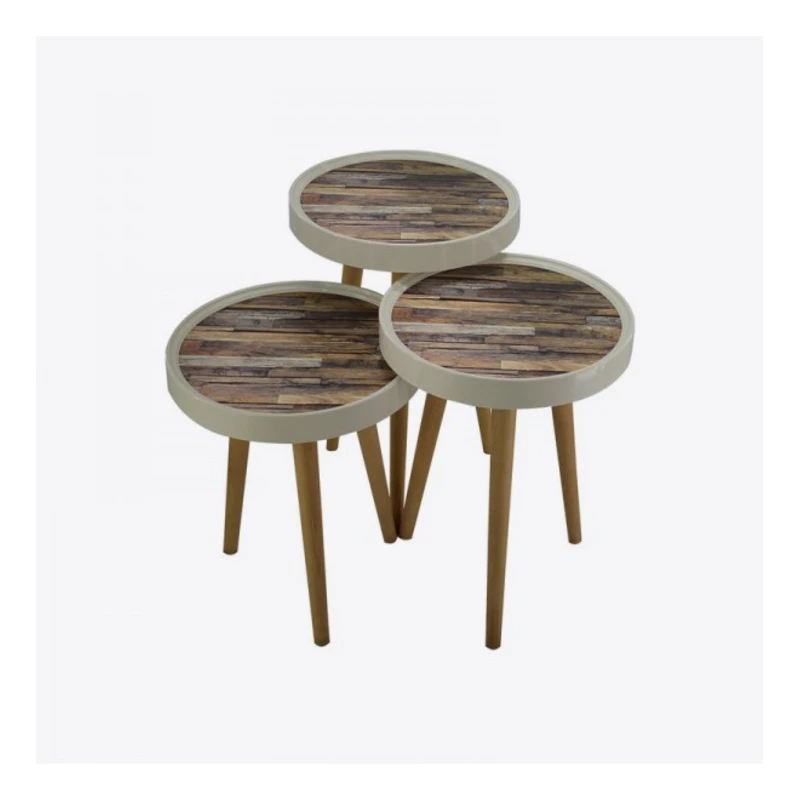 Sedef Coffee Table Retro-2 Wooden Screwed Easily Installed Legs With Glass Pattern on Mdf Fast Shipping From Turkey