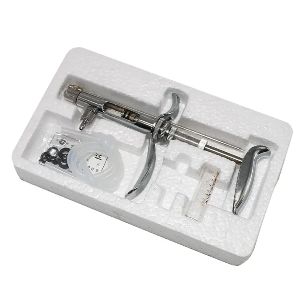 Animal Poultry Continuous Syringe 0.2-2ML Scale Number Adjustable Veterinary Vaccine Syringes Feeder Veterinarian Tools