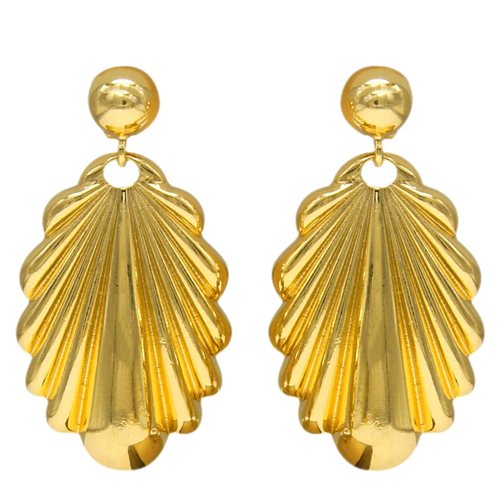 New Italy 18K Gold Big Earrings Jewelry Ladies Fashion High Quality Earring For Women Party Accessories Gift Gold Silver Color