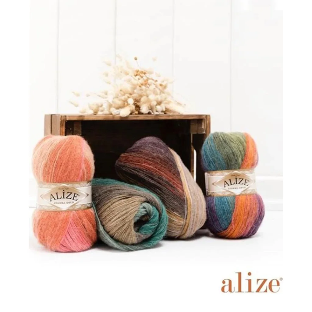 Alize Angora Gold Batik przędza 100g - 550m Mink Merino moher Alpaca wzorzyste wełna Knitting Crochet kolorowe bawełna wielokolorowy