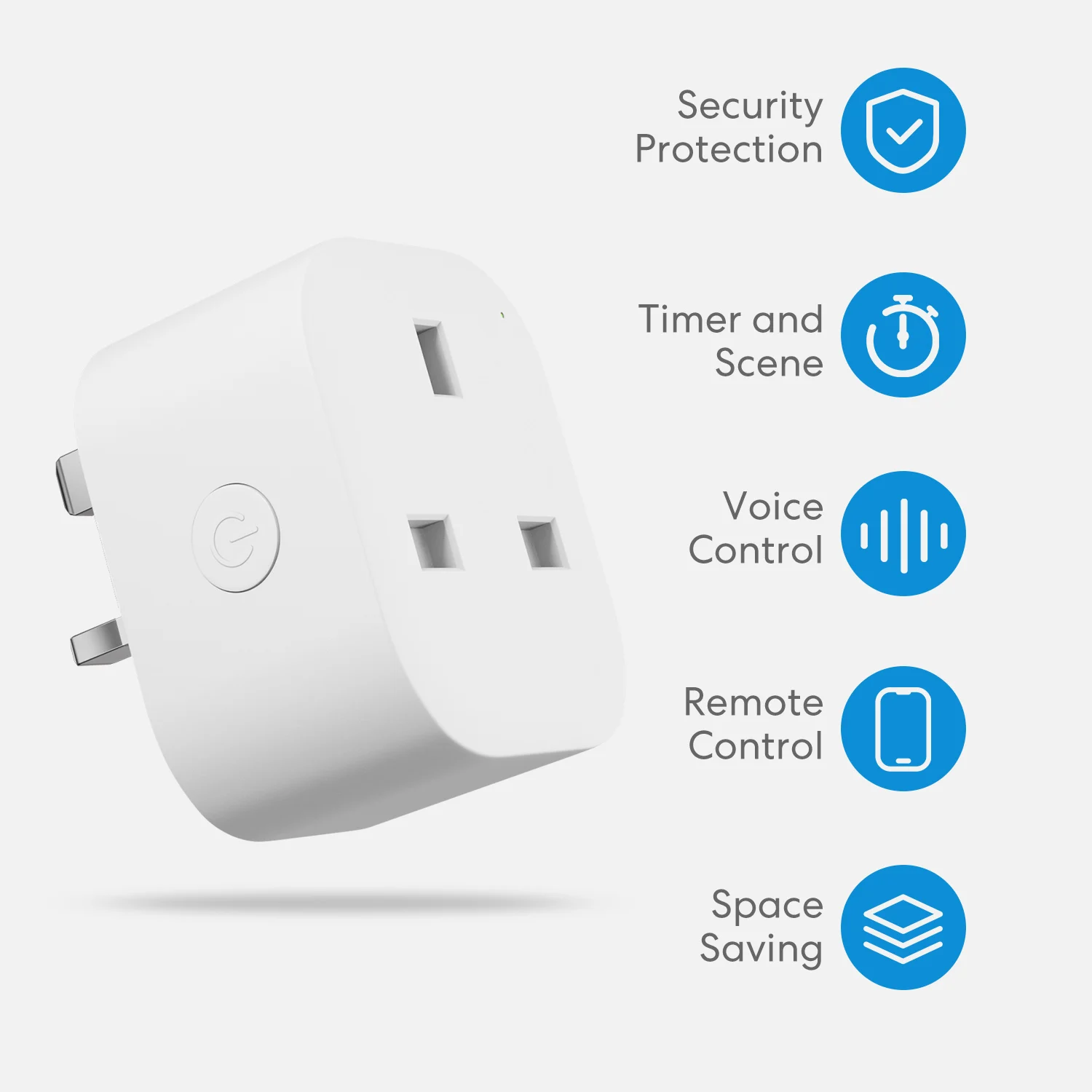 Meross Smart Wi-Fi Plug Mini UK Version Socket 13A Timing Function Support HomeKit,Siri, Alexa, Google Assistant and SmartThings