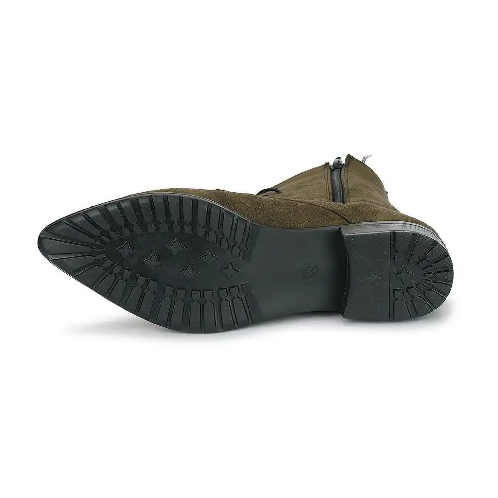 Suede Renda-up Sol Termo Sepatu Bot Wanita Stylish